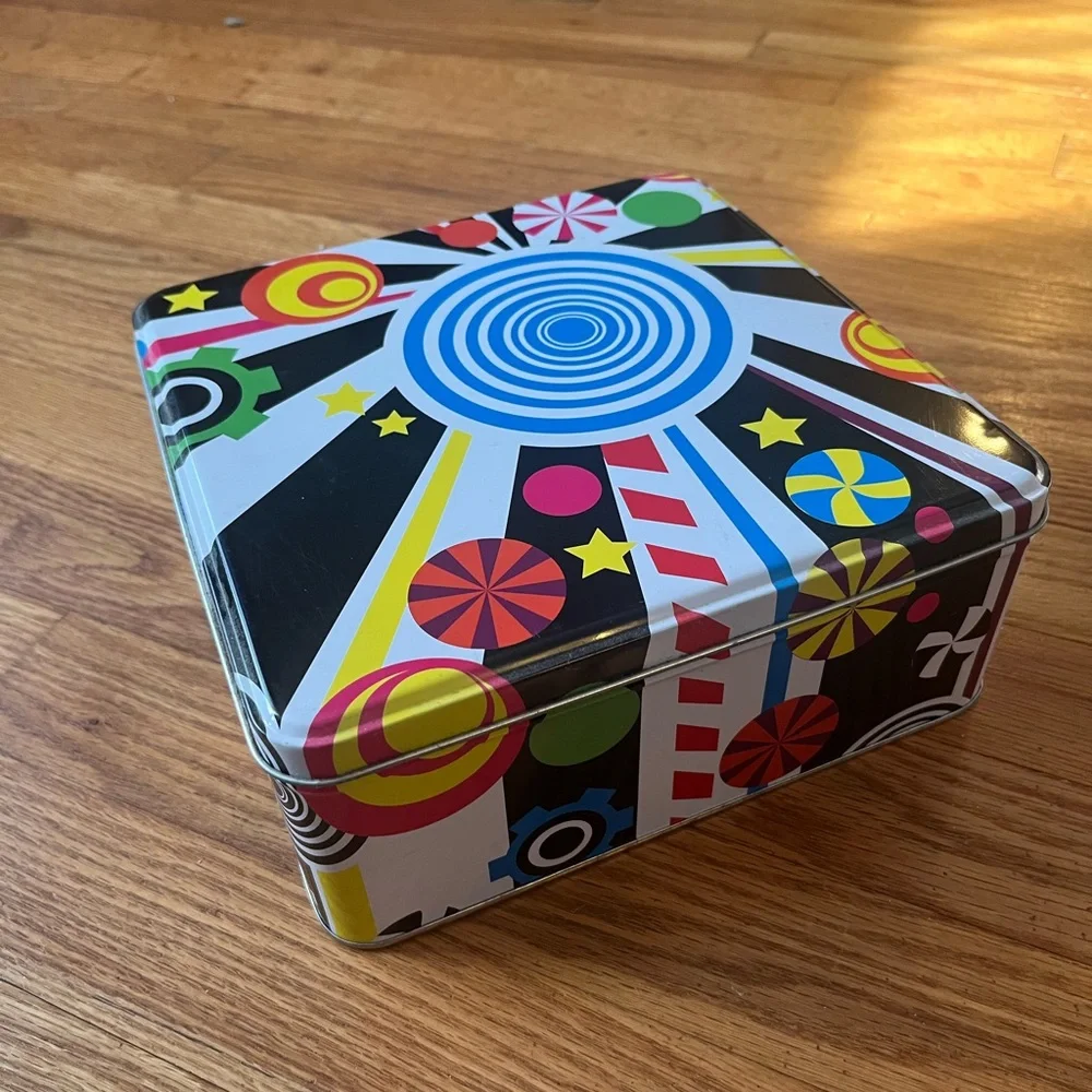 Lush 2011 Colorful Tin Box Pure Imagination swirls Wonka vibes